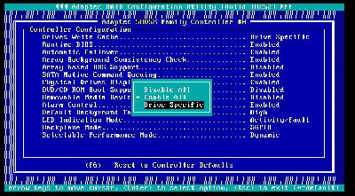 Конфигурация 5805Z в BIOS